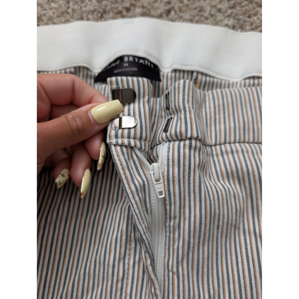 Lane Bryant Striped Ankle Pants Womens 24 Plus White Navy Tan Career Trousers - Picture 2 of 7